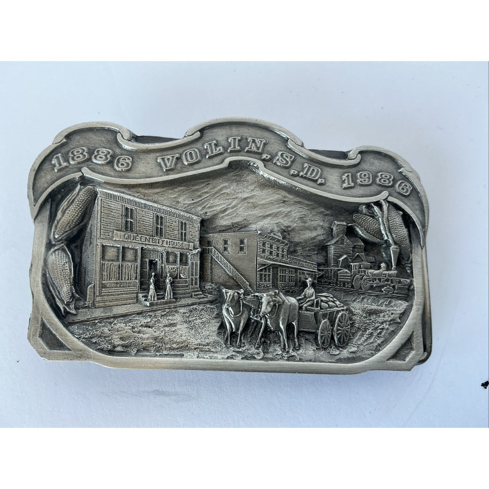 Volin SD 1886 1986 Pewter Belt Buckle Limited Edition Western Americana - Picture 1 of 8